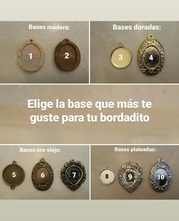 Collar: Mini bordado de paisaje (base chica) $37.5 usd